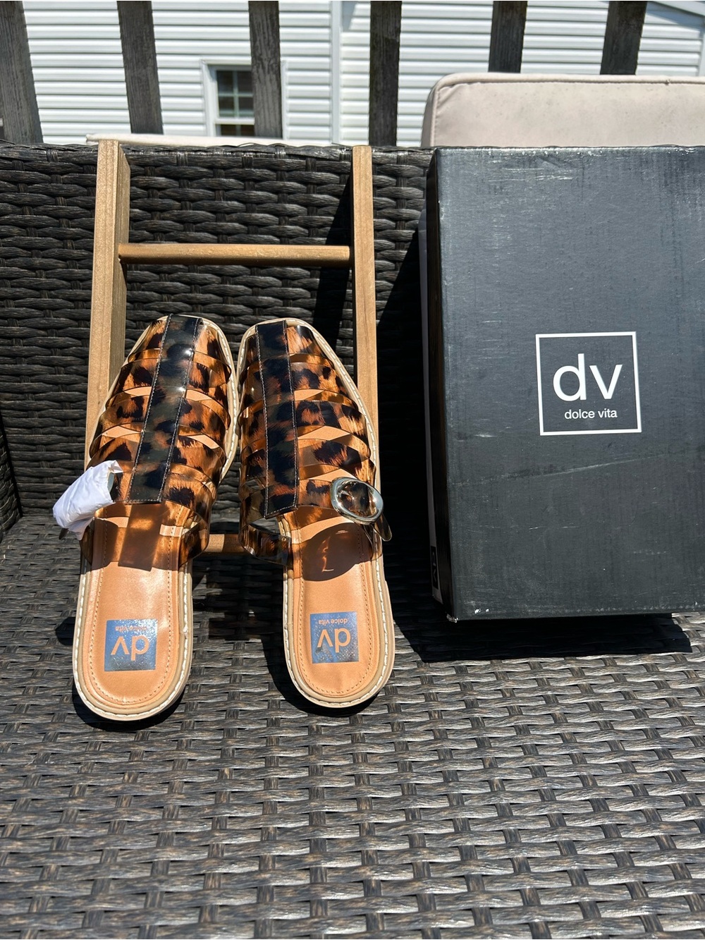 Dolce Vita Tortoiseshell Slide Sandals in Brown and Black